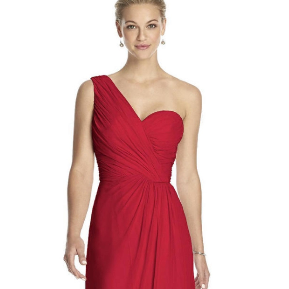 NWT Dessy Bridesmaid Dress #2905, Firecracker Lux Chiffon, size 18